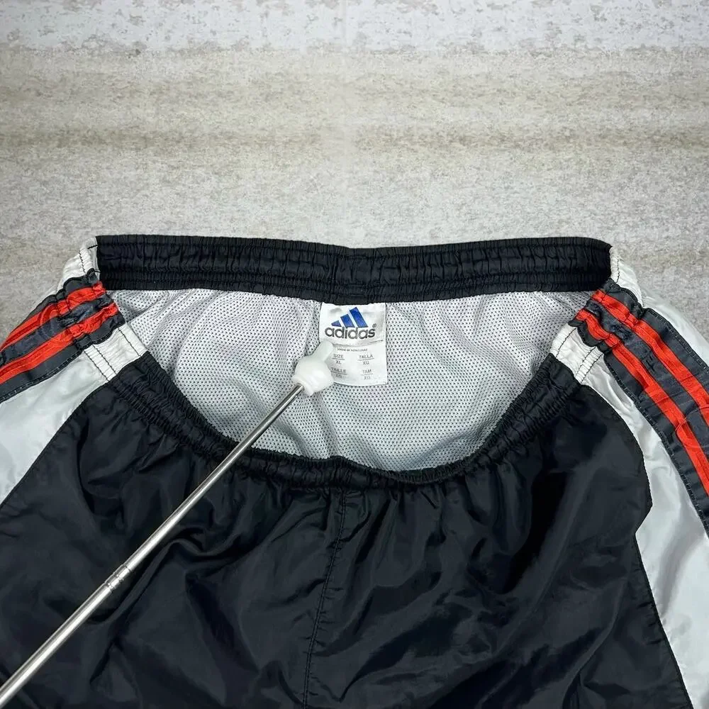 Vintage 90s Adidas Swim Trunks Mens XL Black Orange Three Stripes 8